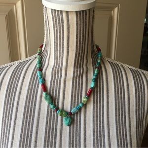 Vintage Southwestern Turquoise and Coral Necklace